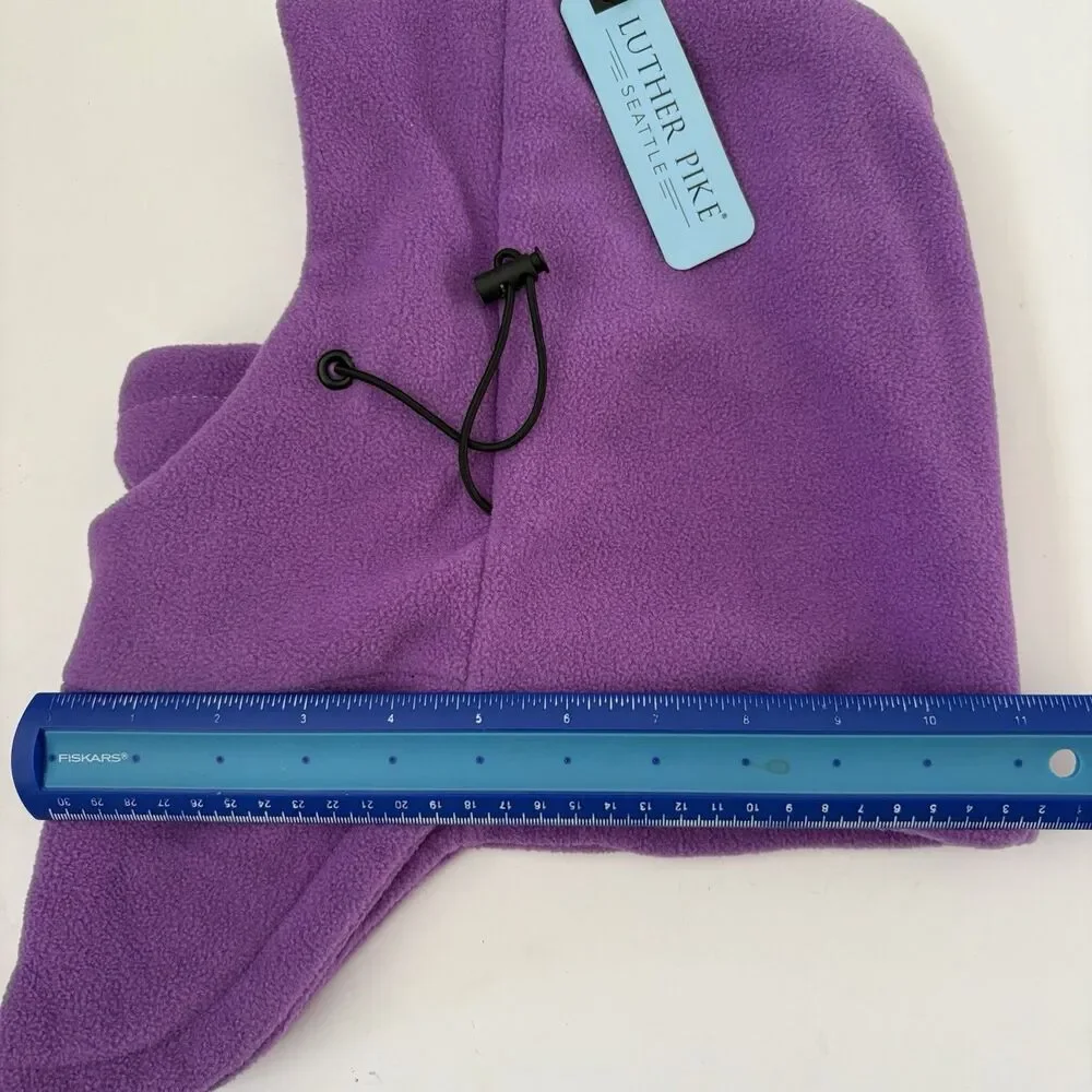 Girls Ski Mask Purple Ages 4-12 Winter Fleece Hat Neck Warmer Full Face NEW